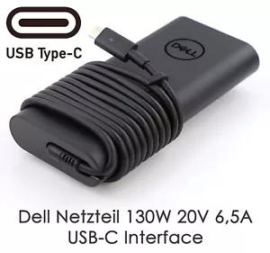 130W Alimentateur Dell Usb-C 20V 6,5A Latitude 5401 5411 5421 5431 5501 5511 - Picture 1 of 7