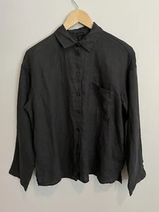 HM Linen Shirt Women’s Small New Long Sleeve Button Up Pocket - Picture 1 of 6