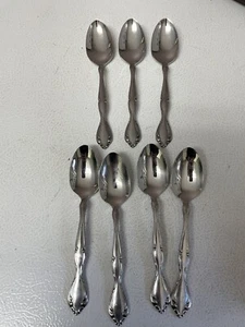 Set of 7 Cantata Oneida Community Stainless Flatware Teaspoons 6” Replacements - Picture 1 of 4