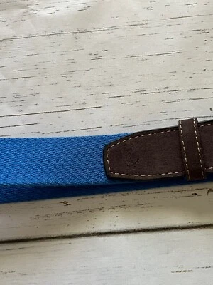 Nuevo cinturón de tela para hombre Bobby Jones azul/marrón gamuza talla 40 Foto 1 de 4