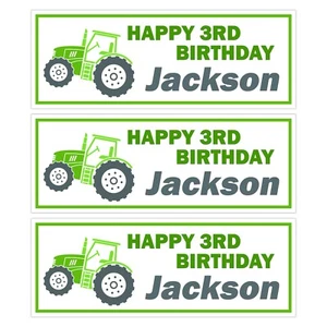 PERSONALISIERTES HAPPY BIRTHDAY BANNER TRAKTOR BAUER GRÜN PARTY WANDDEKO  - Bild 1 von 2