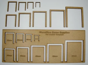 PLANTILLA DE ARCOS PLANOS MDF - WARGAMES DND TRAINS PAISAJE WARHAMMER 40K MODELO - Imagen 1 de 2