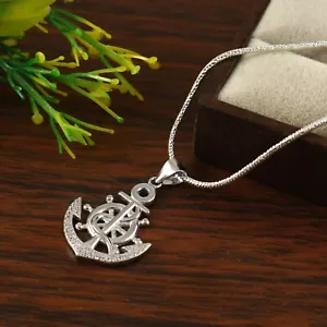 Ciondolo ancora in argento sterling 925 per uomo/donna gioielli regalo fatti ... - Foto 1 di 9