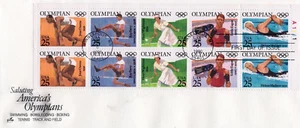 1990 #2500a OLYMPIANS PLATE BLOCK OF 10 FDC OVERSIZE FDC ART CRAFT CACHET UA GEM - Picture 1 of 1