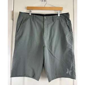 Hurley Men's Walkshort Shorts Gray Stripe Polyester Rayon Size 36 - Picture 1 of 11