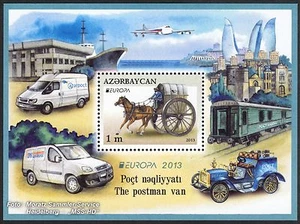 Aserbaidschan Azerbaijan Europa CEPT 2013, Postfahrzeuge, Block ** (postfrisch) - Bild 1 von 1