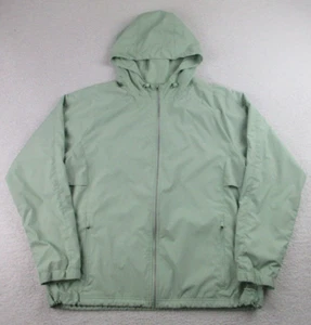 Asics Jacket Womens XL Green Full Zip Windbreaker Elastic Water Resist Vent - Picture 1 of 10