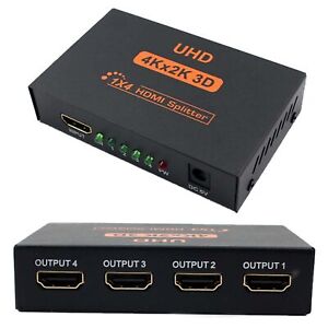 4K HDMI Switch Switcher 4 Port Splitter Hub IR Remote For HDTV PS3 4 In 1 Out UK