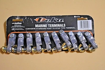 10 Marine Top Post Battery Terminal Cable Ends Deka 5/16" Zinc Stud  W/ Wing Nut - Image 1 of 3