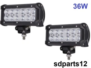 2 PHARES DE TRAVAIL FEUX LED 12V 24V 36W PROJECTEUR PUISSANT VOITURE 4x4 VTT - Imagen 1 de 5