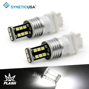 Syneticusa 3157 Blanco LED Freno Estroboscópico Intermitente Trasero Parada Aparcamiento Bombillas Luz - Imagen 1 de 7