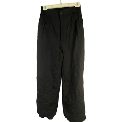 Blackbear Negro Forrado Esquí Nieve Pantalones Bolsillos Cremallera Snap Nylon Elástico Talla 10 LEER Foto 1 de 4