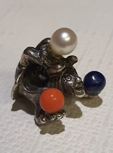 Trollbeads Jongleur 00092 Silber 925 Koralle Lapislazuli Perle - Bild 1 von 7