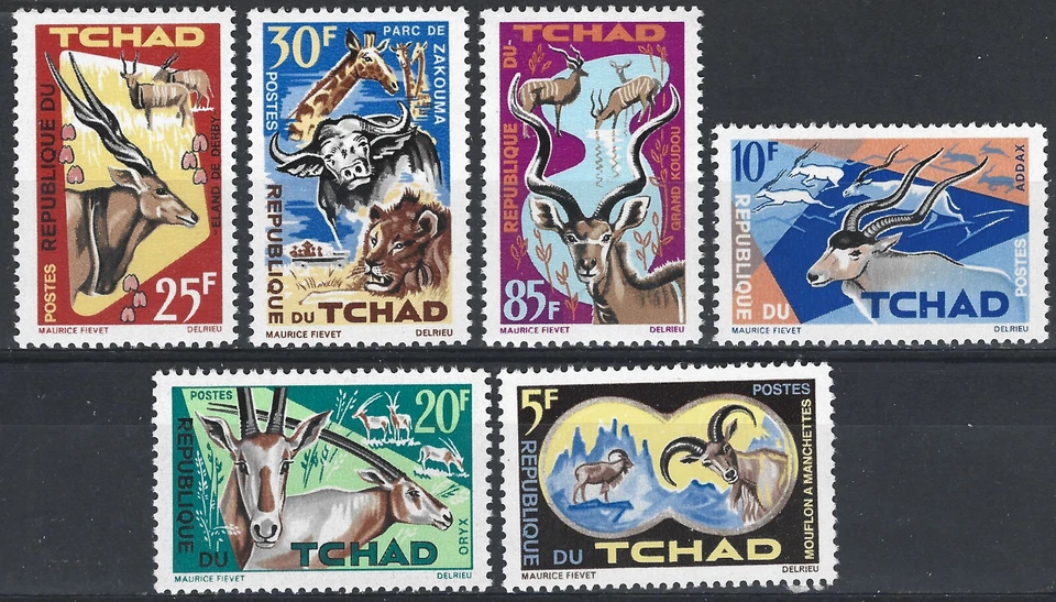Chad 1965.  Animales.  Sc# 106-111, MNH OG Foto 1 de 1