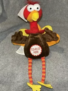 Gobble Turkey Plush Hallmark Squeeze Me English/French Thanksgiving RareVintage - Picture 1 of 23