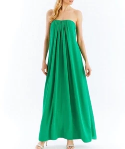 Nicole Miller 💖 6 New York grüne trägerlose Soufflé Chiffon Kleid/Mängel - Bild 1 von 16