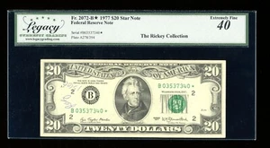 DBR 1977 $20 FRN STAR New York Fr. 2072-B* Legacy XF-40 Serial B03537340* - Picture 1 of 2