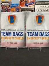 Beckett Shield Team Bags Resealable 2 Packs/100 (200 Total) Holds Up To 35 Cards
