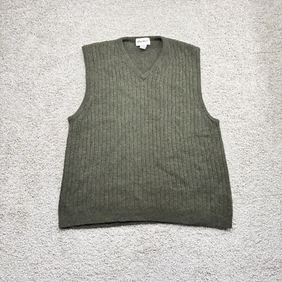 Chaleco Eddie Bauer Para Hombre Grande Verde Vellón De Colección 100% Lana Cuello en V Rayas Foto 1 de 4