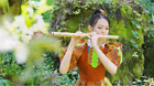 Instrument de musique en bambou vietnamien fait main flûte à chat double (Sao Meo) H'Mong