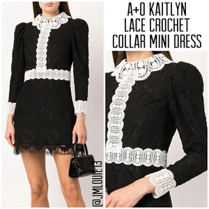 Alice + Olivia Kaitlyn Floral Lace & Crochet Mini Dress Size 8 NWT $ 550 - Picture 1 of 5