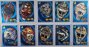 1994-95 Pinnacle Hockeymasken Komplettset 10er SELTEN SCHWER ZU VERVOLLSTÄNDIGEN - Bild 1 von 2