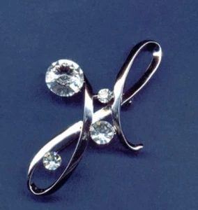 Crystal letter H brooch pin - Picture 1 of 1