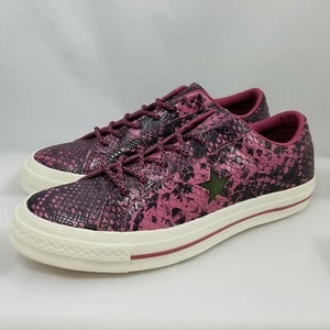 NUOVO Uomo 7 Donna 9 Converse One Star Low "Burgundy Reptile" 161547C - Foto 1 di 7