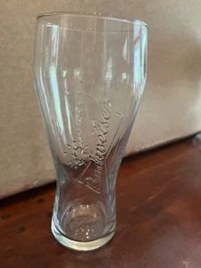 Budweiser Beer Clear Embossed Crown Logo 16 Oz Drink Glass Pint Beverage Bud - Picture 1 of 10
