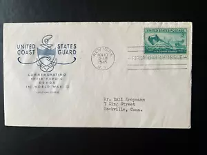 936 Honoring the Armed Services - Coast Guard FDC Cachet Nov 10 1945 New York NY - Picture 1 of 2