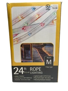 LED Rope Light Indoor Outdoor Plug in 120V Multicolor Lights 24’ Target New NOS - Picture 1 of 11