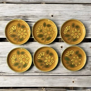 "Juego de 6 platos de pan de oro Poppytrail California Dahlia vintage Metlox, 6 1/2""" - Imagen 1 de 3