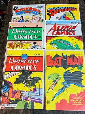 DC COMICS FACSIMILE LOT! * 6 Legendary Comics! * Superman Batman Wonder Woman