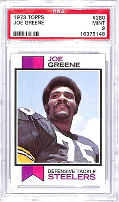 Tarjeta de fútbol americano 1973 Topps #280 Joe Greene Pittsburgh Steelers PSA 9 como nueva ID:45123 Foto 1 de 2