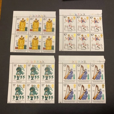 GB 1976 Cultural Traditions Corner Blocks (Cylinder Nos) of Six Mint Stamps MNH - Image 1 of 4