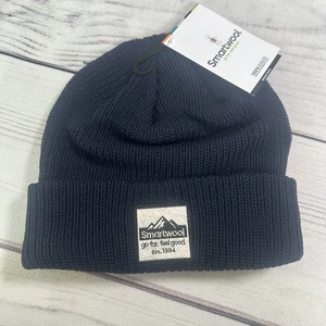 Smartwool Logo Beanie Merinowolle Schneemütze Deep Navy Neu mit Etikett Skifahren Winter Wandern - Bild 1 von 8