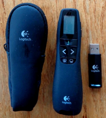Logitech R800 Series LCD Laser Presentation Remote w/ Dongle Working - Image 1 of 3
