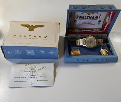 Relógio de pulso G NOS 1940 Waltham Sea Viceroy com estojo e papelada não usado - Imagem 1 de 4