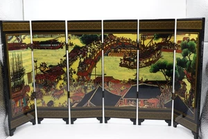 Traditionelle chinesische Leinwand 6 Tafelbild Flussufer Szene Qingming Festival - Bild 1 von 24