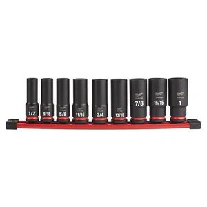 Milwaukee SHOCKWAVE Impact Duty 1/2 in. Drive SAE Deep Well Impact Socket Set - Picture 1 of 2