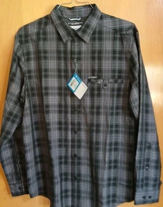 Columbia Omni-Shade Shirt Mens Medium Gray Plaid Sun Protection Outdoor Hiking M - Picture 1 of 24