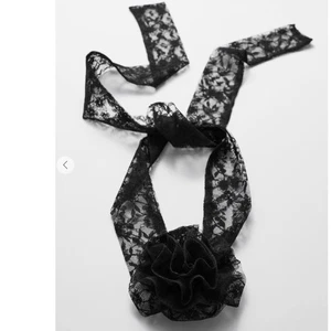 Collar de encaje con corbata rosa nuevo con etiquetas & Other Stories - Imagen 1 de 6