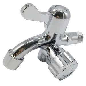 Multi-function Faucet Double Faucet Quick Open Single Cold Washing Machine Tap - Picture 1 of 11