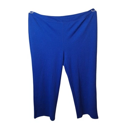 Pantalones de punto Bob Mackie para mujer talla 3X texturizados de pierna ancha azul tejido elástico Foto 1 de 4