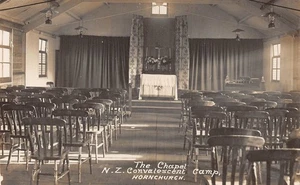 POSTKARTE MILITÄR NEUSEELAND HORNKIRCHE REKONVALESZENTENKRANKENHAUS DIE KAPELLE - Bild 1 von 2