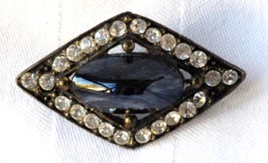 Spilla cabochon nera art deco vintage anni '30 - Foto 1 di 1