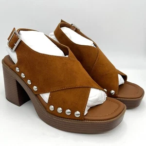 New Torrid Tan Studded Heels - Size 8W - Picture 1 of 7