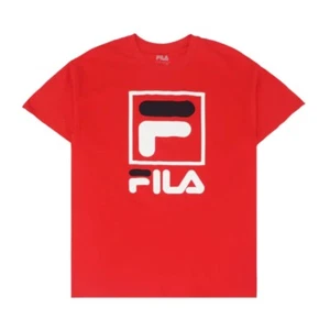 Fila Men's T-Shirt Stacked Graphic Print Cotton Short Sleeve Tee Shirt - Picture 1 of 17