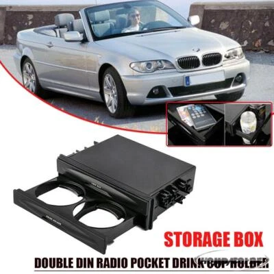 Kit de Bolsillo Radio Din Doble Automóviles Borde con Portavasos/Caja de Almacenamiento Foto 1 de 4