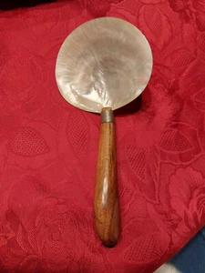 Löffel Perlmutt Holzgriff Durchmesser 10,5cm L 21,5cm Unbenutzt - Bild 1 von 12